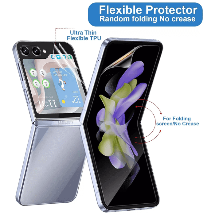 For Samsung Galaxy Z Flip 6 5 4 Fexible Membrane Scratch ResistanceTPU HD Clear Screen Protector Flim For Samsung Galaxy Z Flip 6 5 4 Fexible Membrane Scratch ResistanceTPU HD Clear Screen Protector Flim